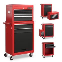 GYMAX 6-Drawer Rolling Tool Chest Lockable Tool Box And Storage Cabinet Garage Workshop