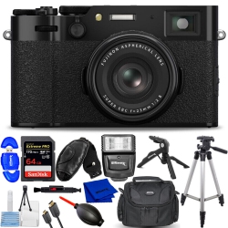 FUJIFILM X100Vi Digital Camera (Black) 16821913 - 12PC Accessory Bundle
