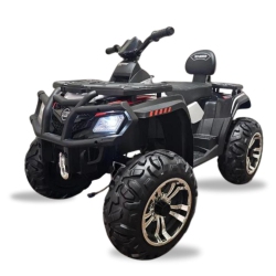 KIDSVIP Kids Ride On Atv Upgraded 24V Battery Powered Titan 4X4 Awd Quad: Rubber Wheels, Leather Seat, Music Player, Lights