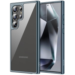 HLD Samsung Galaxy S24 Ultra 5G, Non-Yellowing Shockproof Bumper Protective Phone Cover, Anti-Scratch Hard PC Back (Deep Blue)