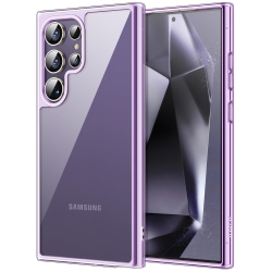 HLD Samsung Galaxy S24 Ultra 5G, Non-Yellowing Shockproof Bumper Protective Phone Cover, Anti-Scratch Hard PC Back (Purple)