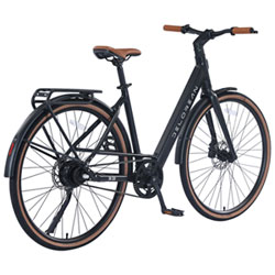 DeLorean DM300 700C Electric Bike (Up to 99.78km Battery Range/ 32km/hr Top Speed) - Black