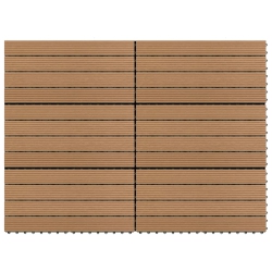 VIDAXL Decking Tiles 6 PCs Wpc 60X30 Cm 1.08 M² In Brown