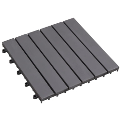 VIDAXL 10 PCs Decking Tiles, 11.8"x11.8", Solid Acacia Wood, Weather Resistant And Durable In Gray