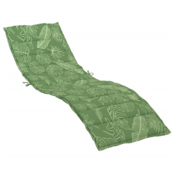 VIDAXL Sun Lounger Cushion Leaf Pattern Oxford Fabric