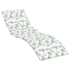 VIDAXL Sun Lounger Cushion Leaf Pattern Oxford Fabric