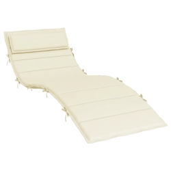 VIDAXL Sun Lounger Cushion Cream 180X60X4 Cm Oxford Fabric
