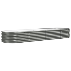 VIDAXL Garden Raised Bed Galvanised Steel 296X80X36 Cm In Grey