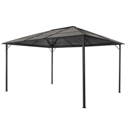 VIDAXL Gazebo With Roof Aluminium 4X3X2.6 M In Black