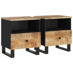 VIDAXL Bedside Cabinets 2 PCs Solid Wood Mango&engineered Wood