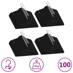 VIDAXL 100 PCs Clothes Hanger Set Anti-Slip Velvet In Black