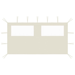 VIDAXL Gazebo Sidewall With Windows 4X2 M Cream