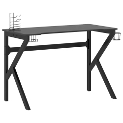 VIDAXL 43 Inch Gaming Desk With K-Shaped Legs, Ergonomic Computer Desk, Sturdy PC Desk for Gamers