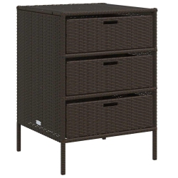 VIDAXL Garden Storage Cabinet 55X59X80 Cm Poly Rattan In Brown