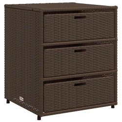 VIDAXL Garden Storage Cabinet 55X59X69 Cm Poly Rattan In Brown