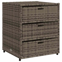 VIDAXL Garden Storage Cabinet 55X59X69 Cm Poly Rattan In Grey