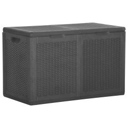VIDAXL Garden Storage Box 180L Pp Rattan In Black