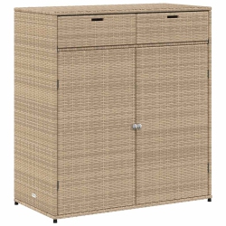 VIDAXL Garden Storage Cabinet 105X55X113 Cm Poly Rattan In Beige