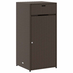 VIDAXL Garden Storage Cabinet 55X55X111 Cm Poly Rattan In Brown