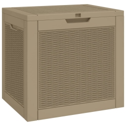 VIDAXL Garden Storage Box 55.5X43X53 Cm Polypropylene In Light Brown