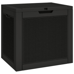 VIDAXL Garden Storage Box 55.5X43X53 Cm Polypropylene In Black