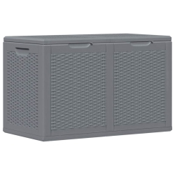 VIDAXL Garden Storage Box Pp Rattan 180 L In Grey