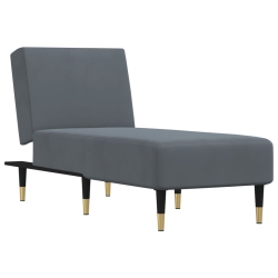 VIDAXL Chaise Longue Dark Velvet In Grey