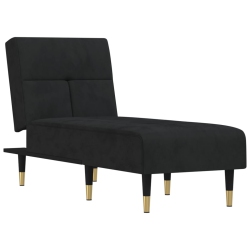 VIDAXL Chaise Longue Velvet In Black