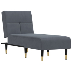 VIDAXL Chaise Longue Dark Velvet In Grey