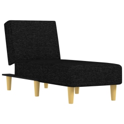 VIDAXL Chaise Longue Fabric In Black