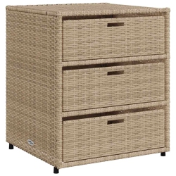 VIDAXL Garden Storage Cabinet 55X59X69 Cm Poly Rattan In Beige