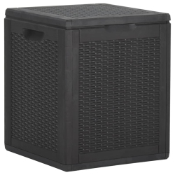 VIDAXL Garden Storage Box 90L Pp Rattan In Black