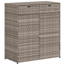VIDAXL Garden Storage Cabinet 105X55X113 Cm Poly Rattan In Grey