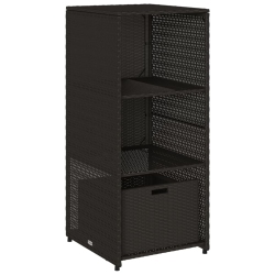 VIDAXL Garden Storage Cabinet 50X55X115 Cm Poly Rattan In Black