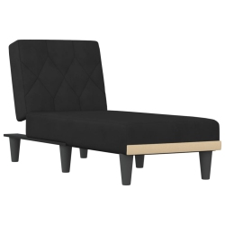 VIDAXL Chaise Longue Velvet In Black