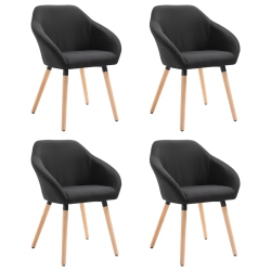 VIDAXL Dining Chairs 4 PCs Fabric In Black