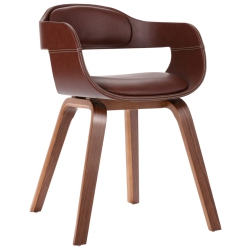 VIDAXL Dining Chair Bentwood And Faux Leather In Brown