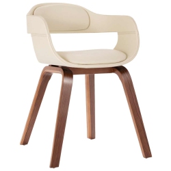 VIDAXL Dining Chair Bentwood And Faux Leather In White