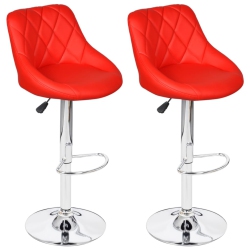 VIDAXL Bar Stools 2 PCs Faux Leather In Red