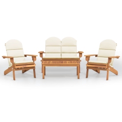 VIDAXL 4 Piece Adirondack Garden Lounge Set Solid Wood Acacia