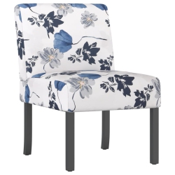 VIDAXL Slipper Chair Flower Fabric In Blue