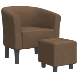 VIDAXL Tub Chair With Footstool Fabric In Brown