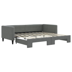 VIDAXL Daybed With Trundle Without Mattress Dark 100X190 Cm In Grey