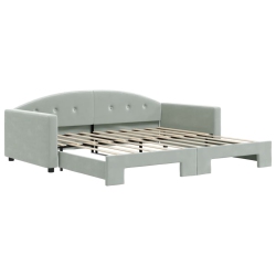 VIDAXL Daybed With Trundle Without Mattress Light 100X190 Cm In Grey