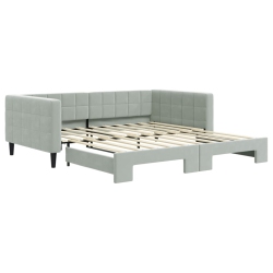 VIDAXL Daybed With Trundle Without Mattress Light 100X190 Cm In Grey