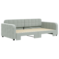 VIDAXL Daybed With Trundle Without Mattress Light 100X190 Cm In Grey