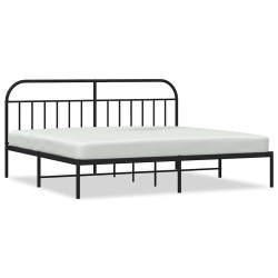 VIDAXL 12" King Size Metal Bed Frame With Headboard No Mattress In Black