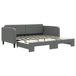 VIDAXL Daybed With Trundle Without Mattress Dark 100X190 Cm In Grey