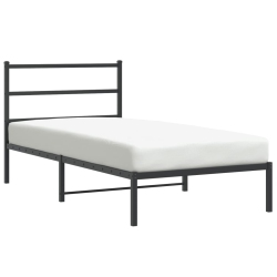 VIDAXL Metal Bed Frame Without Mattress With Headboard 100X200Cm In Black