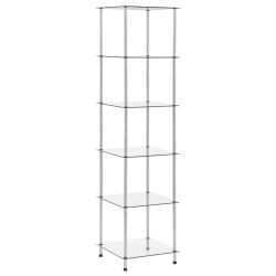 VIDAXL 6-Tier Shelf Transparent 40X40X160 Cm Tempered Glass